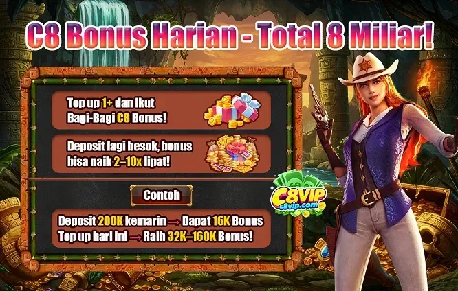 C8 Bonus Harian - Total 8 Miliar!